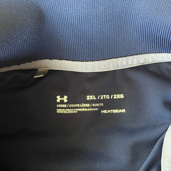 Under Armour Heat Gear Polo Shirt Mens 2XL Blue - Picture 3 of 4